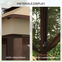 Outsunny 3 x 3(m) Pop Up Gazebo, Height Adjustable Instant Event Shelter with Netting and Carrying Bag, Beige(m-7)