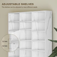 HOMCOM CD Storage Unit with Adjustable Shelves, 102 x 195 cm, Marble Effect(m-5)