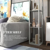 HOMCOM Three-Shelf Standing Lamp - Grey/White(m-6)