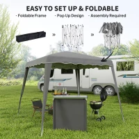 Outsunny 2.5 x 2.5M Pop up Garden Tent - Grey(m-4)