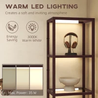 HOMCOM Four-Shelf Floor Lamp - Dark Brown(m-6)