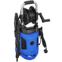 Outsunny 1800W High Pressure Washer, 150 Bar Pressure, 420 L/h Flow, Portable Power Washer Jet Wash Cleaner with Adjustable Nozzle, 6M Hose, Hose Reel, Steel Handle for Home Patio Car Driveway, Blue(m-1)