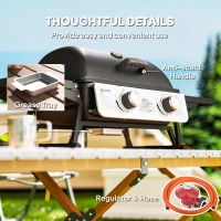 Outsunny Two-Burner Compact Gas Grill - Black(m-7)