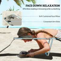 Outsunny Reclining Face Hole Sun Lounger - Dark Grey(m-5)
