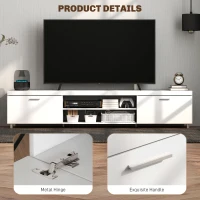 HOMCOM Modern TV unit Cabinet Entertainment Centre for TVs up to 90" w/ Cabinet Shelf for Living room Bedroom White(m-6)