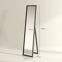 HOMCOM Glitter Frame Full-Length Mirror - Black(m-3)