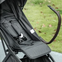AIYAPLAY Foldable Baby Stroller with Adjustable Seat, 5-Point Harness, Canopy, Basket, 6.3kg Lightweight & Compact, Dark Grey(m-8)