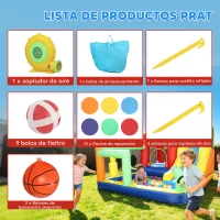 AIYAPLAY Castillo Hinchable Acuático con Soplador 550W 9 en 1 con Tobogán Trampolín Escalada 2 Piscinas Canasta Columna de Boxeo(m-8)