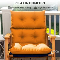 Outsunny 115 x 56cm Rocking Chair Padded Seat Cushion - Orange(m-4)