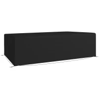 Outsunny Outdoor Garden Furniture Cover Waterproof, Anti-UV 600D Heavy Duty Oxford Fabric Patio Furniture Cover for Rectangular Sofa Table Set, Black, 245 x 165 x 66 cm(m-10)