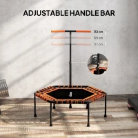 SPORTNOW 45" Rebounder Trampoline for Adults, Quiet Bungee Rebounder with LED Lights and Adjustable Handle, Orange(m-5)