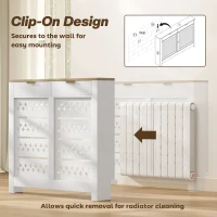 HOMCOM 108 x 19 cm Minimal Radiator Cover, with 2 Drawers - White(m-6)