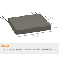 Outsunny Set of 2 Garden Chair Cushions with Ties, 45 x 45 cm Replacement Cushions for Outdoor Furniture, Dark Grey(m-3)