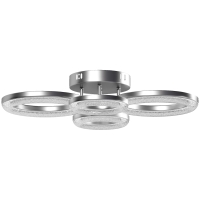 HOMCOM LED Ceiling Light, Modern Dimmable 4 Rings Ceiling Lamp with Wall Switch, 40W 4350lm Flush Mount Ceiling Light with 3500K/4500K/6000K Colour Temperatures for Living Room, Bedroom, Silver Tone