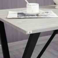 HOMCOM 120 cm Rectangular Bar Table for 4 People, Modern Breakfast Bar Table with Wood Effect Tabletop, Steel Legs, Coffee Desk for Living Room, White(m-8)
