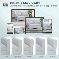 HOMCOM 2 Seater Sofa Bed, 3-in-1 Convertible Sleeper Sofa with Click-clack Adjustable Backrest and 2 Pillows, Light Grey(m-7)