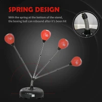 HOMCOM Punching Bag with Stand, 133-151cm Adjustable Height, for Teens, Red/Black(m-6)