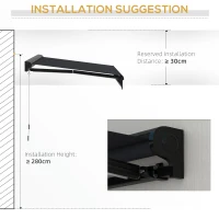 Outsunny 3 x 2.5m Electric Awning with LED Light, Aluminium Frame Retractable Awning Sun Canopies for Patio Door Window(m-8)