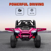 AIYAPLAY 2 Seater 24V 7AH Ride on Truck, Battery Powered Electric Ride On Car w/ Remote, Suspension, 3 Speeds, Pink(m-6)