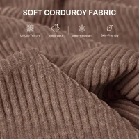 HOMCOM Modern 3 Seater Sofa with Spring Cushion, 212 cm Fabric Jumbo Cord Sofa Couch with 2 Scatter Cushions, Upholstered Corduroy Settee for Living Room, Bedroom, Home Office, Coffee(m-6)