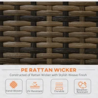 Outsunny 4 Piece Rattan Garden Furniture Set, Outdoor Corner Sofa Set with Storage Table, Loveseats, Cushions - Orange(m-5)
