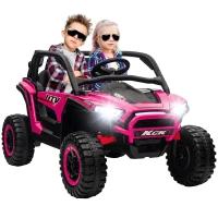 AIYAPLAY 2 Seater 24V 7AH Ride on Truck, Battery Powered Electric Ride On Car w/ Remote, Suspension, 3 Speeds, Pink(m-10)