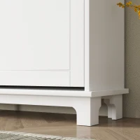 HOMCOM Narrow Shoe Storage Cabinet, Slim Shoe Cabinet with 4 Flip Drawers, Adjustable Shelves for 16 Pairs of Shoes, White(m-9)