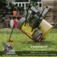 HOMCOM 400 kg Foldable Ride-On Mower Jack Lift, Adjustable Steel Lifting Device, for Lawn Mower, ATV, Red(m-5)
