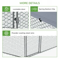 PawHut Chicken Coop for 10-15 Chickens, Hens, Rabbits, Ducks, Outdoor Garden Chicken Run, 4 x 3.5 x 2.6m(m-7)