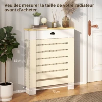 HOMCOM 95.5H x 78Wcm Radiator Cover, with Drawer - White(m-7)