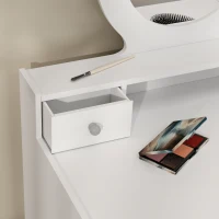 AIYAPLAY Kids Dressing Table Set Kids Make up Table with Stool and Mirror, Storage Drawers, Gift for Aged 3-8(m-8)