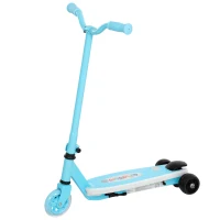 AIYAPLAY Electric Scooter for Kids Aged 4-7 Years, with Flashing LED Lights, Rear Auxiliary Wheels, Blue(m-1)