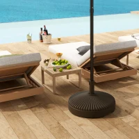 Outsunny Garden Parasol Base Holder, 28kg Sand Filled, 23kg Water Filled, Sun Umbrella Base Outdoor Umbrella Stand Weight, Brown(m-7)
