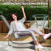 Outsunny Rocking Garden Chair - Grey(m-4)