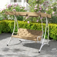 Outsunny Three-Seater Bench Cushion - Khaki(m-8)