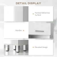 kleankin 71" Tall Slim Bathroom Storage Cabinet, Tall Narrow Cupboard with Drawer, Open Shelves, 2 Doors Cabinets and Adjustable Shelves for Kitchen, Hallway, Living Room, High Gloss White(m-6)
