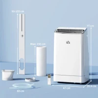 HOMCOM 14000 BTU Mobile Air Conditioner, Smart Home WiFi Compatible, with Heater, Cooler, Dehumidifier, Fan, 24H Timer(m-3)
