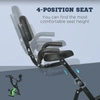 HOMCOM 2-in-1 Folding Exercise Bike with 8-Level Magnetic Resistance, Arm Resistance Band, Pulse Sensor, Green(m-5)