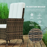 Outsunny 105°-150° Reclining Rattan Chair - Cream(m-5)
