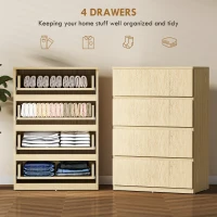 HOMCOM Chest of Drawers, 4-Drawer Storage Cabinets, Modern Dresser, Storage Drawer Unit for Bedroom(m-4)