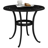 Outsunny Outdoor Garden Table, Cast Aluminium Patio End Table with Anti-slip Foot Pads for Garden, Patio, Balcony, 60 x 60 cm, Black(m-10)