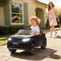 AIYAPLAY Land Rover Discovery Licensed 12V Kids Electric Car with Remote, 4 Wheel Suspension, Slow Start, Lights, Music, Black(m-2)