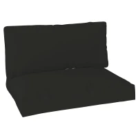 Outsunny Two Piece Seat Pallet and Back Cushions - Black(m-1)