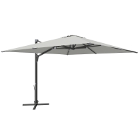 Umbrelă Suspendată cu manivelă și bază gri deschis