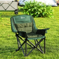 Outsunny Portable Padded Camping Chair, with Bag - Olive Green(m-8)