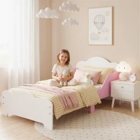AIYAPLAY Cama Infantil 70x140 cm Montessori con Barandillas Altas Tema Algodón de Azúcar para Niños y Niñas de 3-6 Años Rosa(m-2)