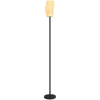 HOMCOM Floor Lamp for Living Room, 3D Printed Modern Standing Lamp with Flowing Curved Shade & Foot Switch, Minimalist Tall Pole Lampshade for Bedroom, Office, E27 Holder without Bulb (25W Max), White(m-11)