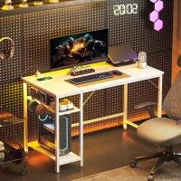 HOMCOM Computer Desk, with Power Sockets - White(m-9)