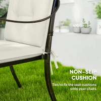 Outsunny Set of Four Padded Garden Seat Cushions - White(m-6)