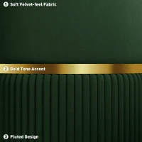 HOMCOM Velvet-Feel Storage Ottoman - Green(m-5)